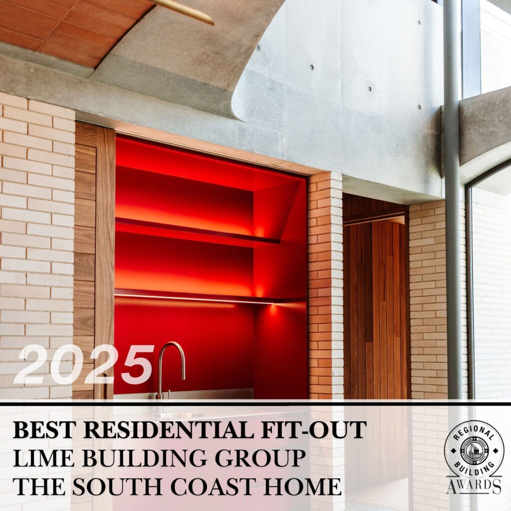 2025 Best Residential Fit-Out, The South Coast Home by Lime Building Group, Kiama builder.