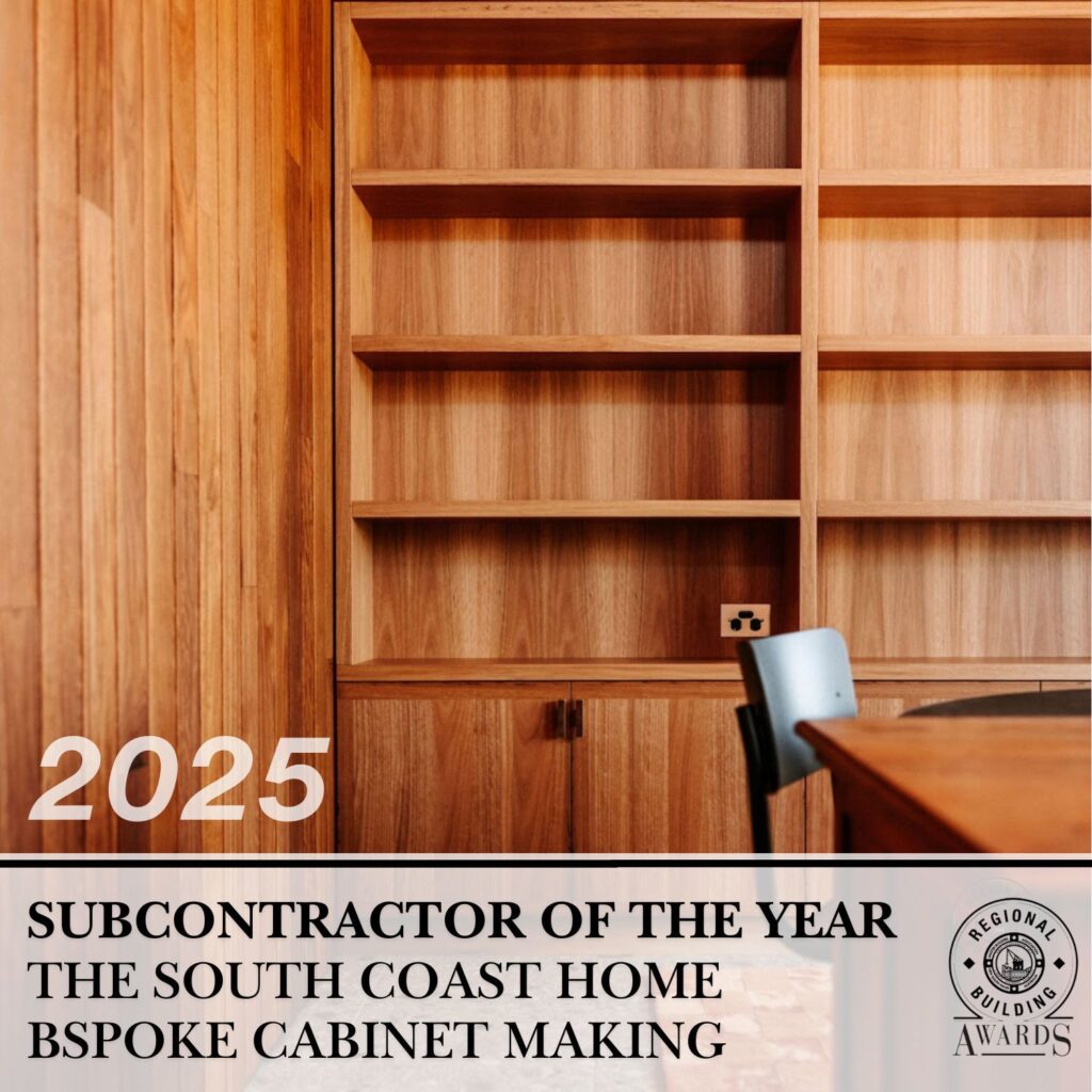 2025 Subcontractor of the Year, The South Coast Home, Bespoke Cabinet Making by Lime Building Group, Kiama builder.