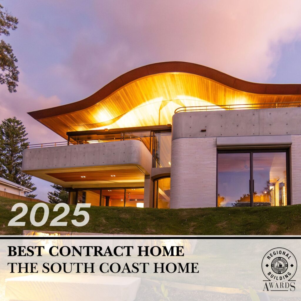 2025 Best Contract Home Over $6 Million. The South Coast Home by Lime Building Group, Kiama builder.