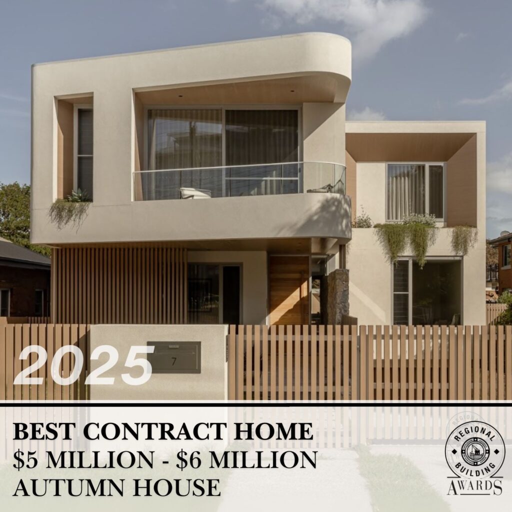 Autumn House wins Best Contract Home $5M–$6M . Lime Building Group, Kiama builder.